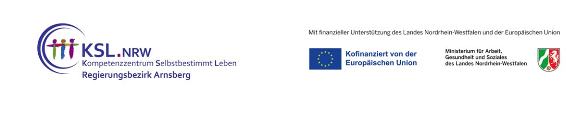 Logo KSL Arnsberg und seiner Förderer, des ESF und des MAGS
