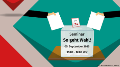 Symbolische Stimmabgabe in eine Wahlurne am 5. September 2025