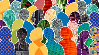 stilisierte Silouetten von Menschen