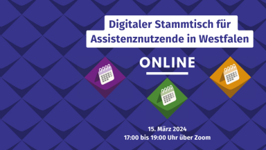 Datum und Titel der Veranstaltung auf grafischem Hintergrund