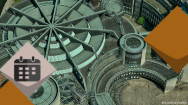 Landtag in Düsseldorf von oben